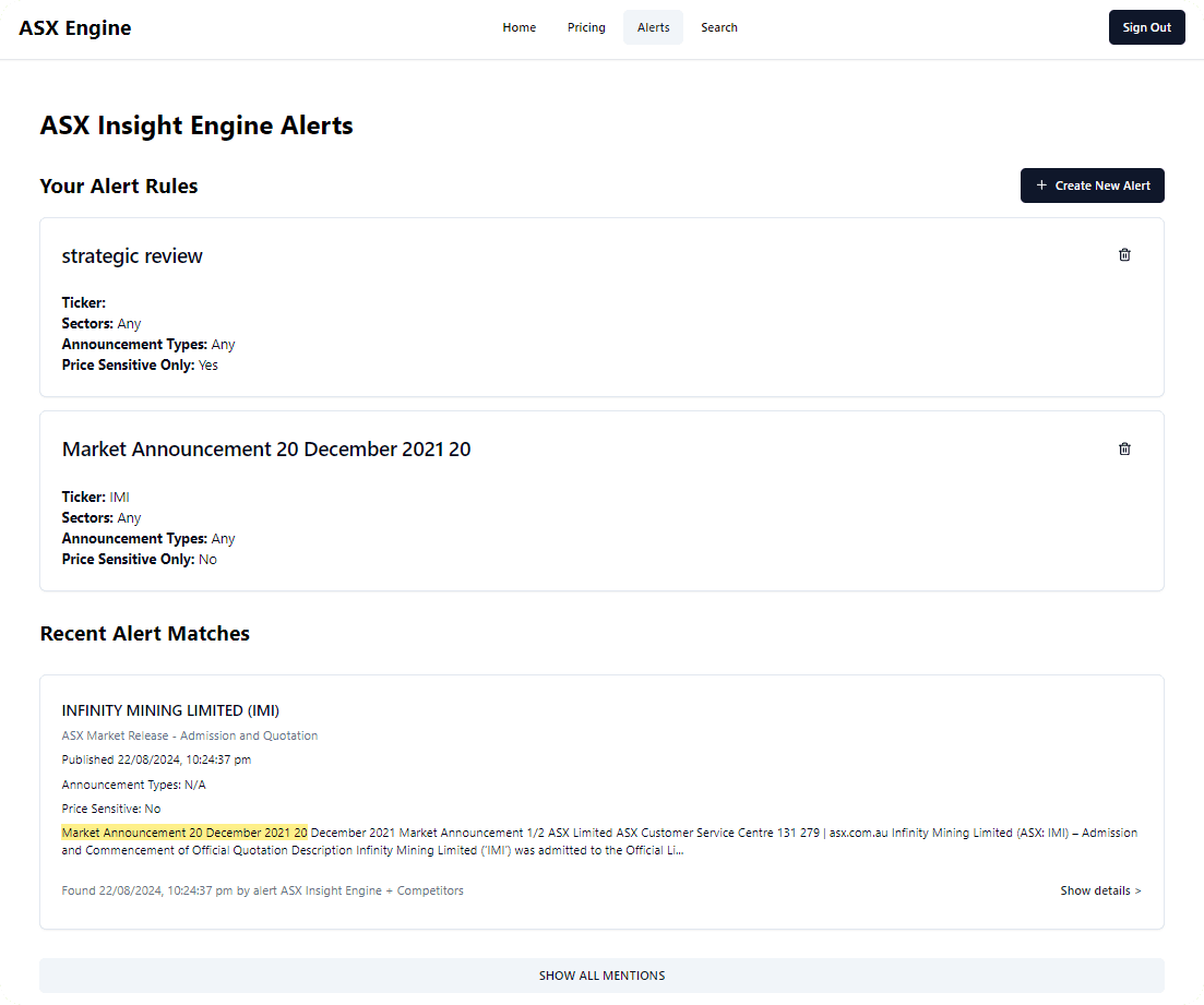 ASX Insight Engine Alerts